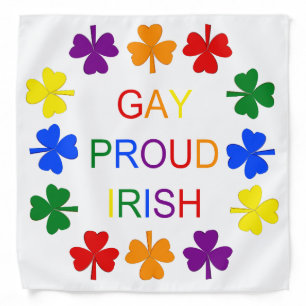 Gay Proud Irish LGBT Rainbow Shamrocks Bandana