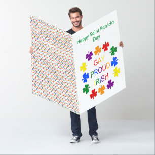Gay Proud Irish LGBT Rainbow Shamrocks Card