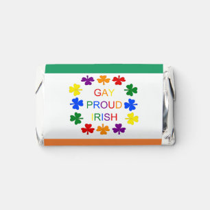 Gay Proud Irish LGBT Rainbow Shamrocks Custom Hershey's Miniatures