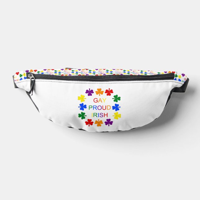 Gay Proud Irish LGBT Rainbow Shamrocks Fanny Pack (Lay Down)