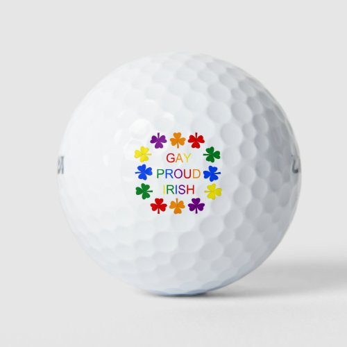 Gay Proud Irish LGBT Rainbow Shamrocks Golf Balls