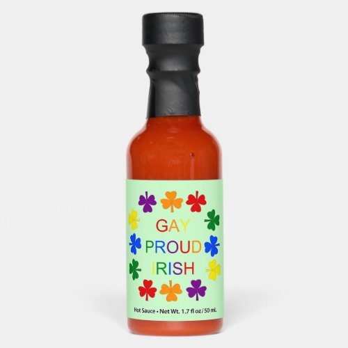 Gay Proud Irish LGBT Rainbow Shamrocks Hot Sauces