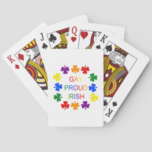 Gay Proud Irish LGBT Rainbow Shamrocks Poker Cards