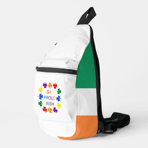 Gay Proud Irish LGBT Rainbow Shamrocks Sling Bag