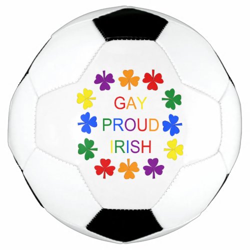 Gay Proud Irish LGBT Rainbow Shamrocks Soccer Ball