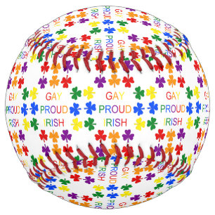 Gay Proud Irish LGBT Rainbow Shamrocks Softball