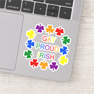 Gay Proud Irish LGBT Rainbow Shamrocks Sticker