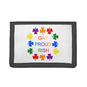 Gay Proud Irish LGBT Rainbow Shamrocks Tri-fold Wallet