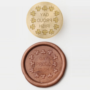 Gay Proud Irish LGBT Rainbow Shamrocks Wax Seal Stamp