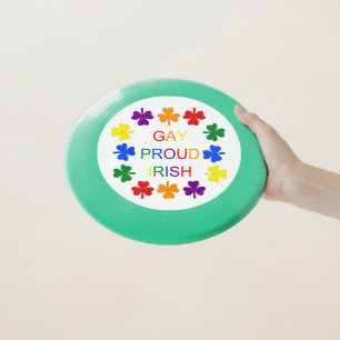 Gay Proud Irish LGBT Rainbow Shamrocks Wham-O Frisbee