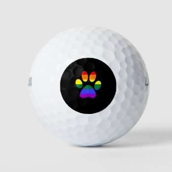 Gay Pup Gay Dog Paw Lgbt Pride Lesbian Gift Golf Balls by RainbowChild_Art at Zazzle