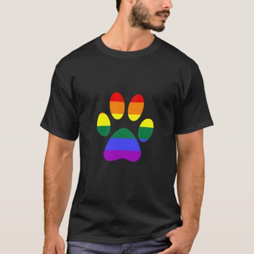 Gay Pup Gay Dog Paw LGBT Pride Lesbian Gift T_Shirt