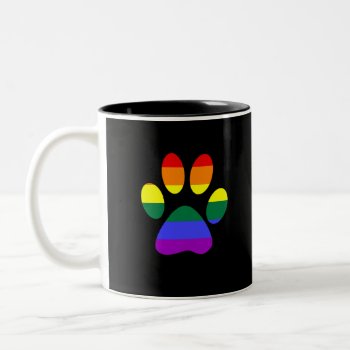 Gay Pup Gay Dog Paw Lgbt Pride Lesbian Gift Two-tone Coffee Mug by RainbowChild_Art at Zazzle