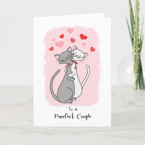 Gay Purrfect Couple Valentines Cute Cats Card