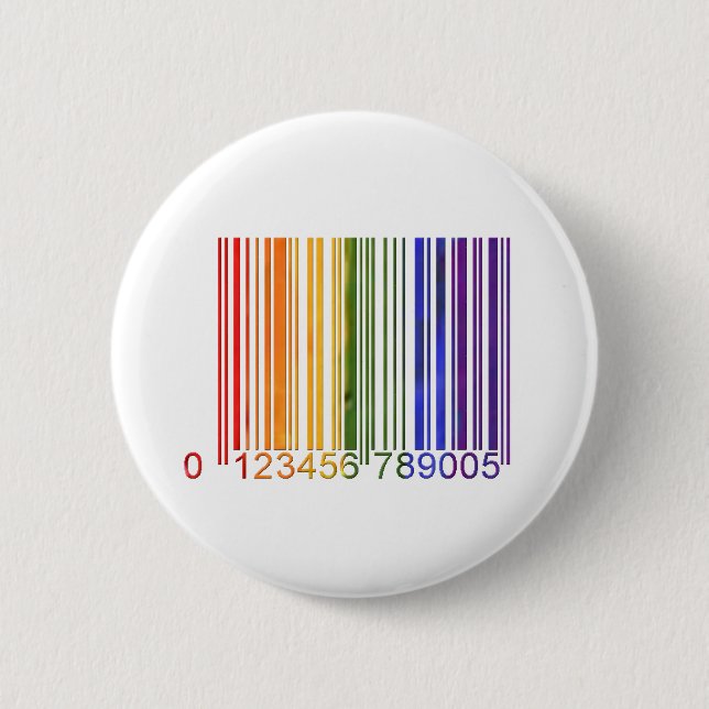 Gay Rainbow Barcode 2 Pinback Button (Front)