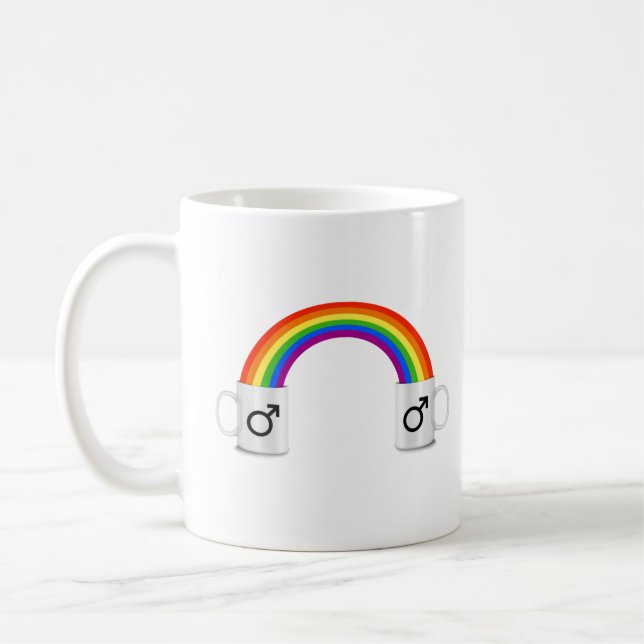 Gay Rainbow Coffee Date Mug (Left)