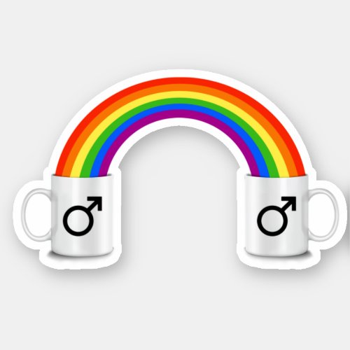 Gay Rainbow Coffee Date Sticker