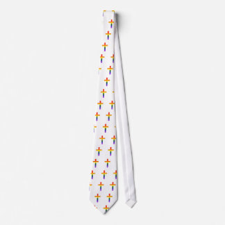 Gay Rainbow Cross 2 Neck Tie