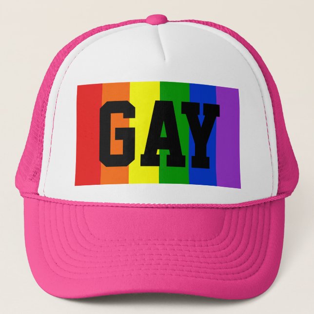 Gay Rainbow Flag Ball Cap - Pink (Front)