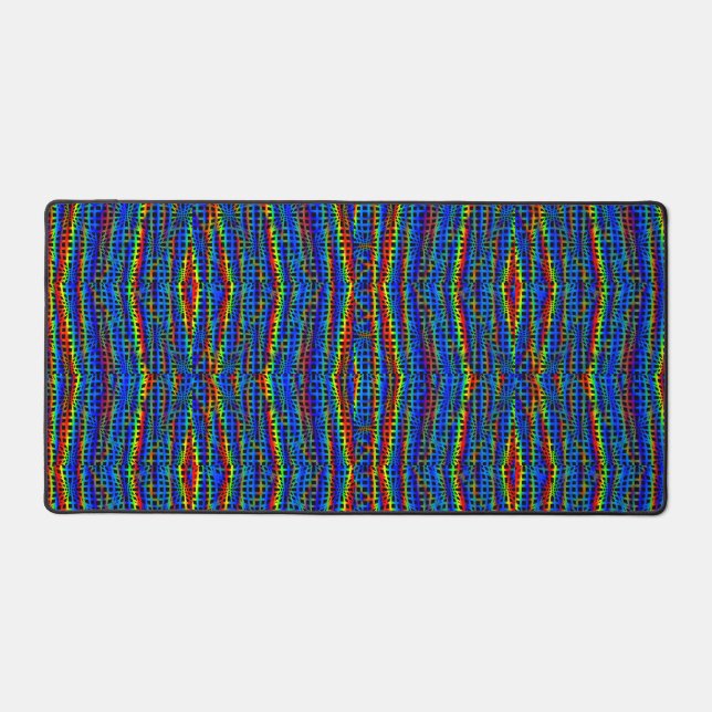 Gay Rainbow Flag Colors Geometric Design GLBTQ Desk Mat (Front)