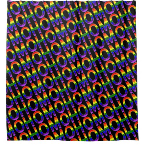 Gay Rainbow Flag Colors Homo Shower Curtain