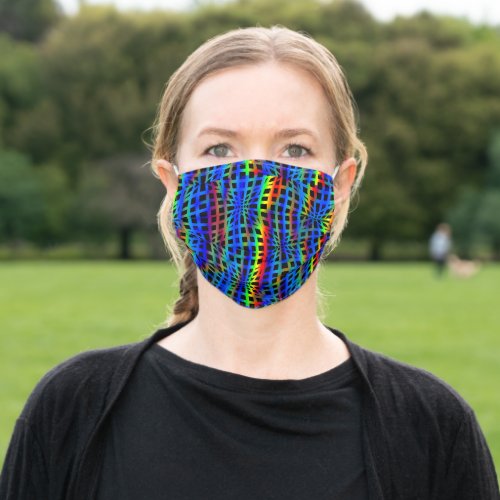 Gay Rainbow Flag Colors Net Style Design GLBTQ Adult Cloth Face Mask