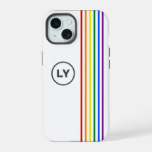 Gay Rainbow Flag Stripes Personalized Initials