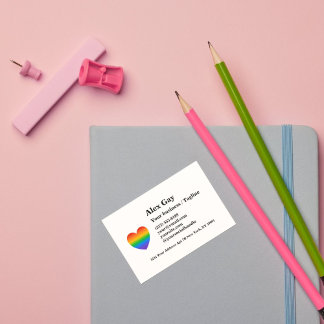 Gay Rainbow Heart LGBTQ Pro Business Card