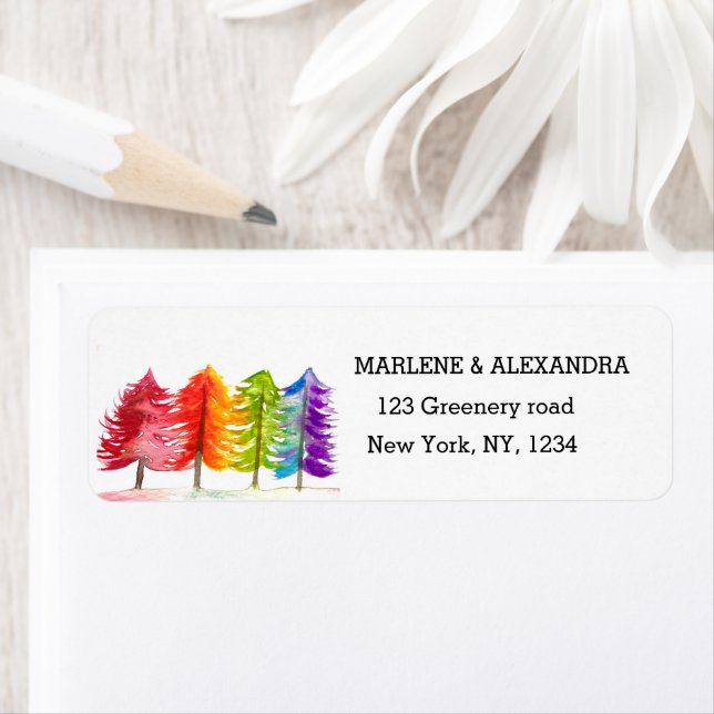 Gay Rainbow LGBT Lesbian Pride Watercolor Labels (Insitu)