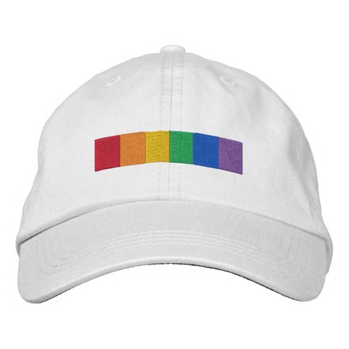 Gay Rainbow Pride Flag Strip Embroidered Baseball Cap