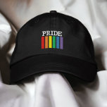 Gay Rainbow Pride Flag Stripes Personalized Embroidered Baseball Cap at Zazzle