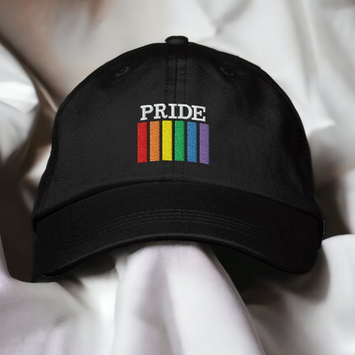 Gay Rainbow Pride Flag Stripes Personalized Embroidered Baseball Cap