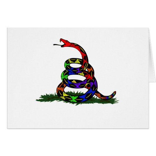 Gay Rainbow Snake Cards (Front Horizontal)