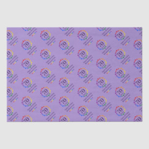 Gay Rainbow Stars Any Age Birthday and name purple Tissue Paper