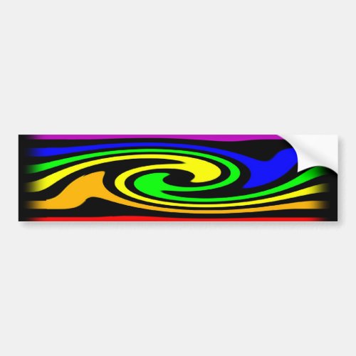 Gay Rainbow Swirl Bumper Sticker