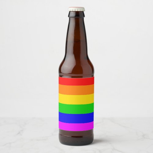 Gay Rainbow Transgender Rainbow Flag Beer Bottle Label