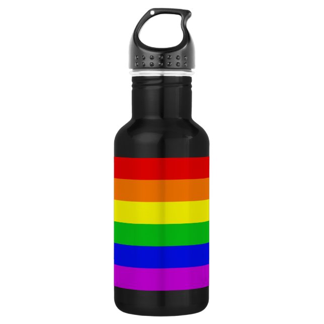 Gay Rainbow Water Bottle (Front)