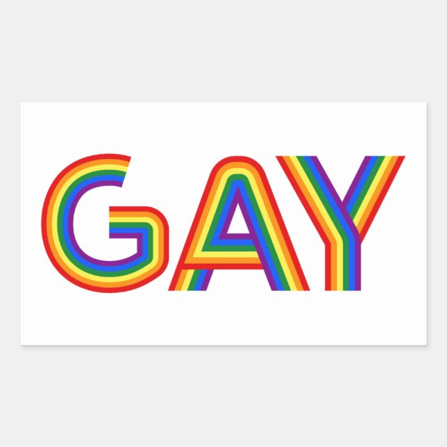 GAY RECTANGULAR STICKER (Front)