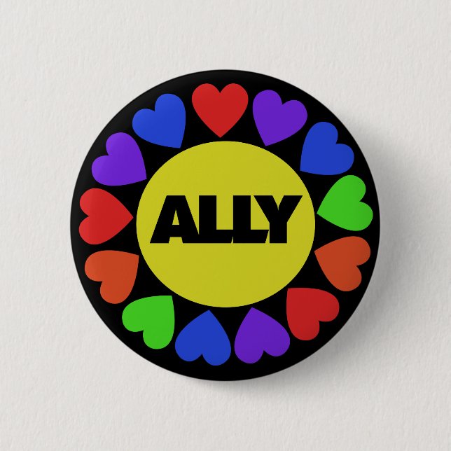 Gay Rights Ally Pinback Button (Front)