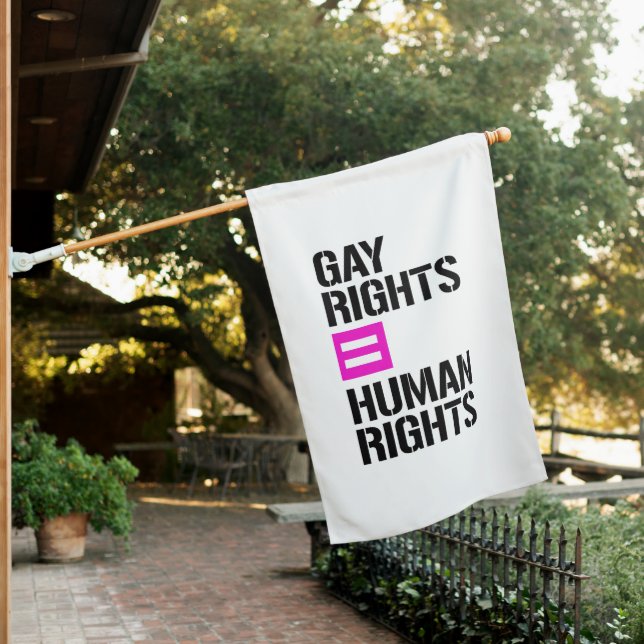 Gay Rights equal Human Rights House Flag (In SItu)