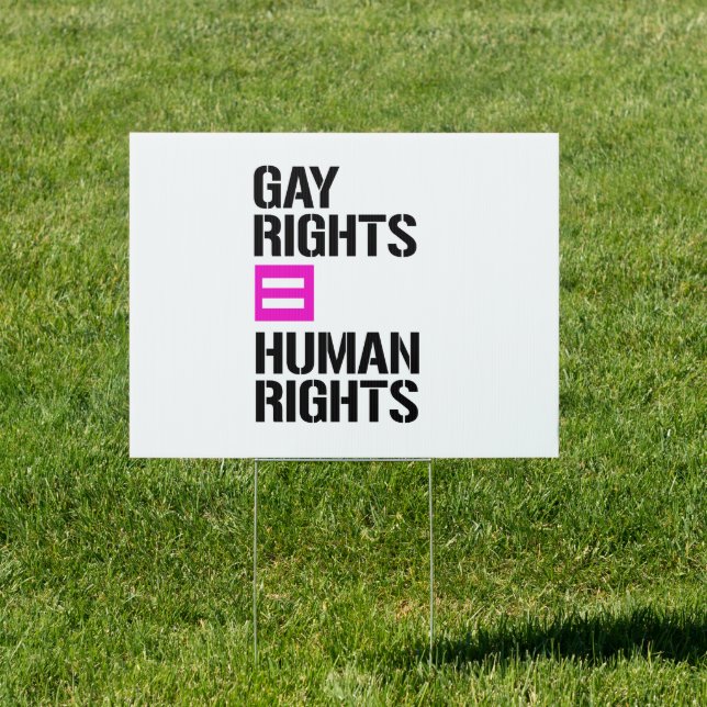 Gay Rights equal Human Rights Sign (Insitu)
