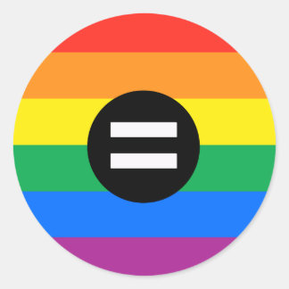 Gay Rights Flag Classic Round Sticker