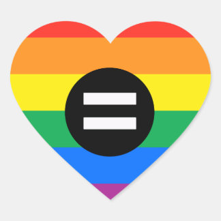 Gay Rights Flag Heart Sticker