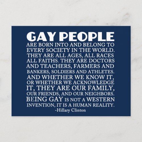 Gay Rights LGBT Support Postcard