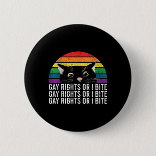Gay Rights Or I Bite Lgbt Cat Ally Pride Month Men Button