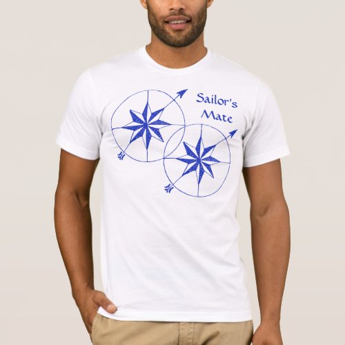 Gay Sailor Couple _ Compass Rose from Antique Map T_Shirt