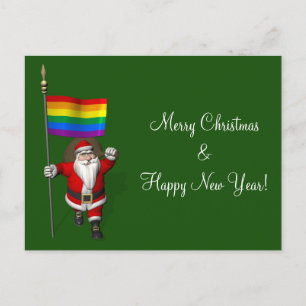 Gay Santa Claus Supports Equal Rights Holiday Postcard