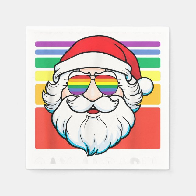 Gay Santa Don We Now Our Gay Apparel Funny LGBTQ C Napkins (Front)