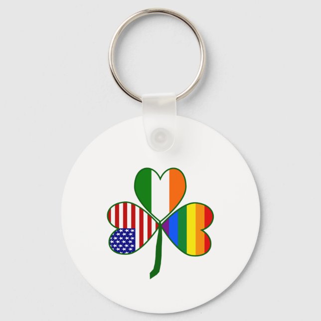 Gay Shamrock Keychain (Front)
