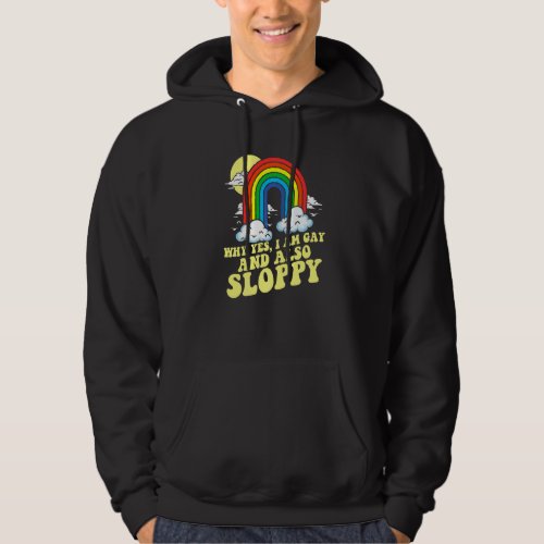 Gay  Sloppy  Lgbtq Pride Rainbow 80s Disorganized Hoodie